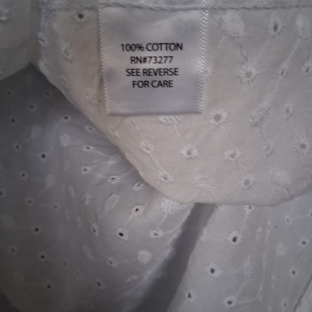 Croft & Barrow White Eyelet Embroidery Button Down Shirt - Picture 5 of 5